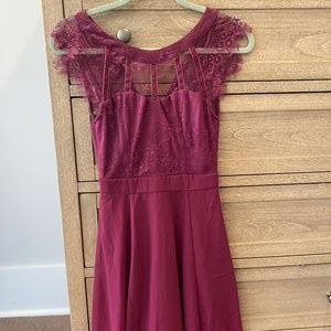 Burgundy lace dress